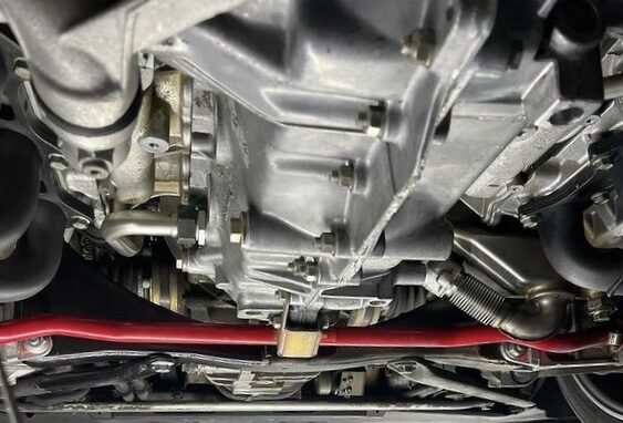 The same Porsche underbody after dry ice blasting