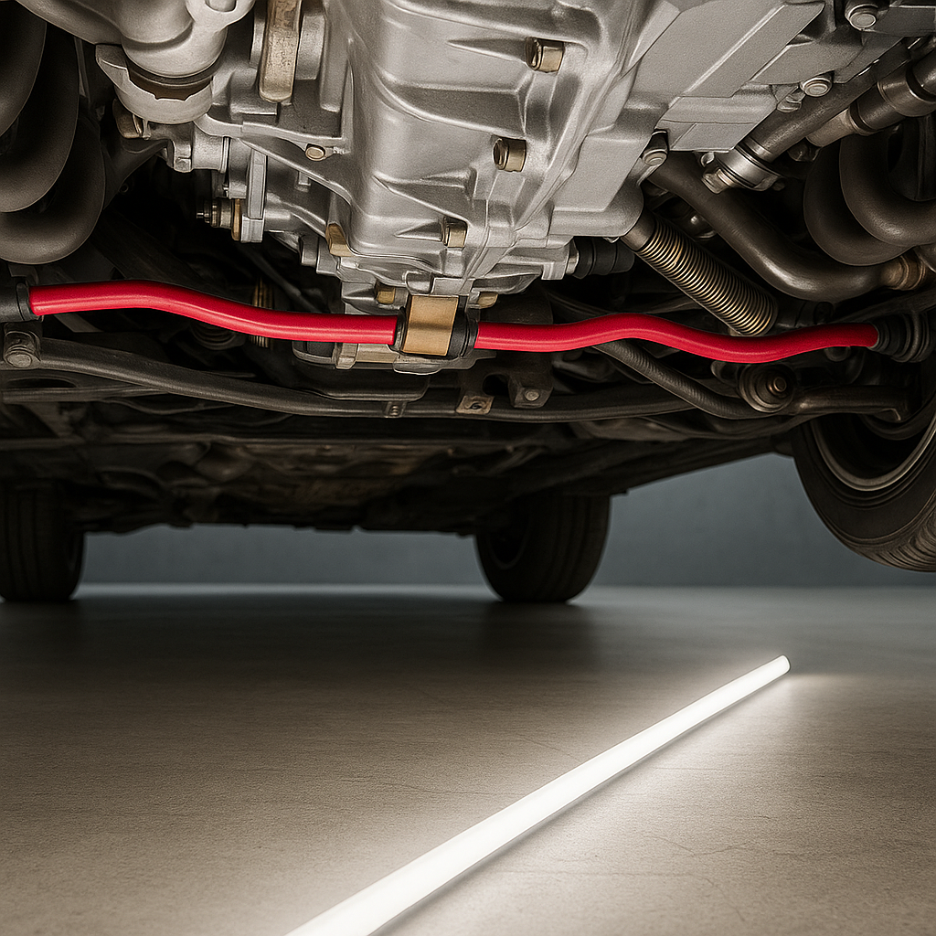 Vehicle underbody after dry ice cleaning and restoration